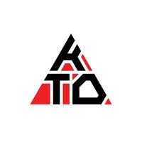 création de logo lettre kto triangle avec forme de triangle. monogramme de conception de logo triangle kto. modèle de logo vectoriel triangle kto avec couleur rouge. logo triangulaire kto logo simple, élégant et luxueux.