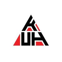 création de logo de lettre triangle kuh avec forme de triangle. monogramme de conception de logo triangle kuh. modèle de logo vectoriel triangle kuh avec couleur rouge. logo triangulaire kuh logo simple, élégant et luxueux.