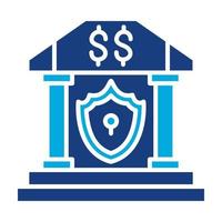 icône de deux couleurs de glyphe de sécurité bancaire vecteur