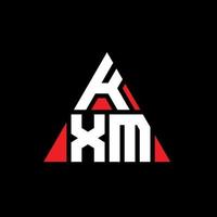 création de logo de lettre triangle kxm avec forme de triangle. monogramme de conception de logo triangle kxm. modèle de logo vectoriel triangle kxm avec couleur rouge. logo triangulaire kxm logo simple, élégant et luxueux.