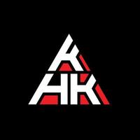 création de logo de lettre triangle khk avec forme de triangle. monogramme de conception de logo triangle khk. modèle de logo vectoriel triangle khk avec couleur rouge. logo triangulaire khk logo simple, élégant et luxueux.