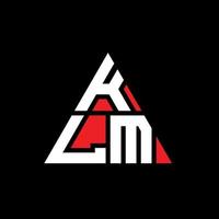 création de logo de lettre triangle klm avec forme de triangle. monogramme de conception de logo triangle klm. modèle de logo vectoriel triangle klm avec couleur rouge. logo triangulaire klm logo simple, élégant et luxueux.