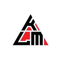 création de logo de lettre triangle klm avec forme de triangle. monogramme de conception de logo triangle klm. modèle de logo vectoriel triangle klm avec couleur rouge. logo triangulaire klm logo simple, élégant et luxueux.