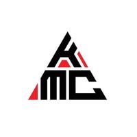 création de logo de lettre triangle kmc avec forme de triangle. monogramme de conception de logo triangle kmc. modèle de logo vectoriel triangle kmc avec couleur rouge. logo triangulaire kmc logo simple, élégant et luxueux.