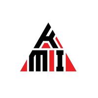 création de logo de lettre triangle kmi avec forme de triangle. monogramme de conception de logo triangle kmi. modèle de logo vectoriel triangle kmi avec couleur rouge. logo triangulaire kmi logo simple, élégant et luxueux.