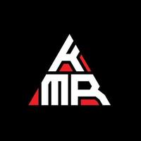 création de logo de lettre triangle kmr avec forme de triangle. monogramme de conception de logo triangle kmr. modèle de logo vectoriel triangle kmr avec couleur rouge. logo triangulaire kmr logo simple, élégant et luxueux.