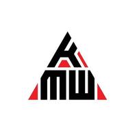 conception de logo de lettre de triangle de kmw avec la forme de triangle. monogramme de conception de logo triangle kmw. modèle de logo vectoriel triangle kmw avec couleur rouge. logo triangulaire kmw logo simple, élégant et luxueux.