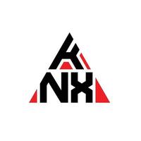 création de logo de lettre triangle knx avec forme de triangle. monogramme de conception de logo triangle knx. modèle de logo vectoriel triangle knx avec couleur rouge. logo triangulaire knx logo simple, élégant et luxueux.