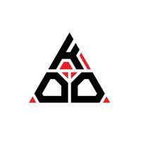 création de logo de lettre triangle koo avec forme de triangle. monogramme de conception de logo triangle koo. modèle de logo vectoriel triangle koo avec couleur rouge. koo logo triangulaire logo simple, élégant et luxueux.