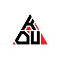 création de logo de lettre kou triangle avec forme de triangle. monogramme de conception de logo triangle kou. modèle de logo vectoriel triangle kou avec couleur rouge. kou logo triangulaire logo simple, élégant et luxueux.