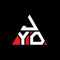 création de logo de lettre jyo triangle avec forme de triangle. monogramme de conception de logo triangle jyo. modèle de logo vectoriel triangle jyo avec couleur rouge. logo triangulaire jyo logo simple, élégant et luxueux.