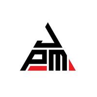 création de logo de lettre triangle jpm avec forme de triangle. monogramme de conception de logo triangle jpm. modèle de logo vectoriel triangle jpm avec couleur rouge. jpm logo triangulaire logo simple, élégant et luxueux.