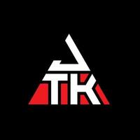 création de logo de lettre triangle jtk avec forme de triangle. monogramme de conception de logo triangle jtk. modèle de logo vectoriel triangle jtk avec couleur rouge. logo triangulaire jtk logo simple, élégant et luxueux.