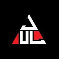 jul création de logo de lettre triangle avec forme de triangle. monogramme de conception de logo jul triangle. modèle de logo vectoriel jul triangle avec couleur rouge. jul logo triangulaire logo simple, élégant et luxueux.