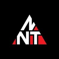 création de logo de lettre triangle nnt avec forme de triangle. monogramme de conception de logo triangle nnt. modèle de logo vectoriel triangle nnt avec couleur rouge. nnt logo triangulaire logo simple, élégant et luxueux.