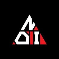 création de logo de lettre triangle noi avec forme de triangle. monogramme de conception de logo triangle noi. modèle de logo vectoriel triangle noi avec couleur rouge. noi logo triangulaire logo simple, élégant et luxueux.