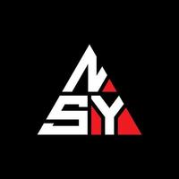 création de logo de lettre triangle nsy avec forme de triangle. monogramme de conception de logo triangle nsy. modèle de logo vectoriel triangle nsy avec couleur rouge. logo triangulaire nsy logo simple, élégant et luxueux.