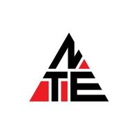 création de logo de lettre triangle nte avec forme de triangle. monogramme de conception de logo triangle nte. modèle de logo vectoriel triangle nte avec couleur rouge. nte logo triangulaire logo simple, élégant et luxueux.