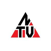 création de logo de lettre triangle ntv avec forme de triangle. monogramme de conception de logo triangle ntv. modèle de logo vectoriel triangle ntv avec couleur rouge. logo triangulaire ntv logo simple, élégant et luxueux.