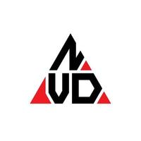 création de logo de lettre triangle nvd avec forme de triangle. monogramme de conception de logo triangle nvd. modèle de logo vectoriel triangle nvd avec couleur rouge. logo triangulaire nvd logo simple, élégant et luxueux.