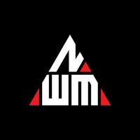 création de logo de lettre triangle nwm avec forme de triangle. monogramme de conception de logo triangle nwm. modèle de logo vectoriel triangle nwm avec couleur rouge. logo triangulaire nwm logo simple, élégant et luxueux.