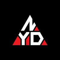 création de logo de lettre triangle nyd avec forme de triangle. monogramme de conception de logo triangle nyd. modèle de logo vectoriel triangle nyd avec couleur rouge. logo triangulaire nyd logo simple, élégant et luxueux.