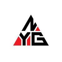 création de logo de lettre triangle nyg avec forme de triangle. monogramme de conception de logo triangle nyg. modèle de logo vectoriel triangle nyg avec couleur rouge. logo triangulaire nyg logo simple, élégant et luxueux.