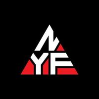 création de logo de lettre triangle nyf avec forme de triangle. monogramme de conception de logo triangle nyf. modèle de logo vectoriel triangle nyf avec couleur rouge. logo triangulaire nyf logo simple, élégant et luxueux.