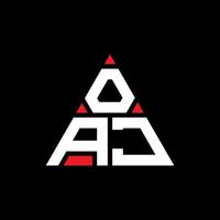 création de logo de lettre triangle oaj avec forme de triangle. monogramme de conception de logo triangle oaj. modèle de logo vectoriel triangle oaj avec couleur rouge. logo triangulaire oaj logo simple, élégant et luxueux.