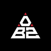 création de logo de lettre triangle obz avec forme de triangle. monogramme de conception de logo triangle obz. modèle de logo vectoriel triangle obz avec couleur rouge. obz logo triangulaire logo simple, élégant et luxueux.