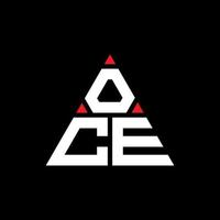 création de logo de lettre triangle oce avec forme de triangle. monogramme de conception de logo triangle oce. modèle de logo vectoriel triangle oce avec couleur rouge. logo triangulaire oce logo simple, élégant et luxueux.