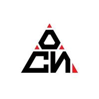 création de logo de lettre triangle ocn avec forme de triangle. monogramme de conception de logo triangle ocn. modèle de logo vectoriel triangle ocn avec couleur rouge. logo triangulaire ocn logo simple, élégant et luxueux.