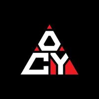 création de logo de lettre triangle ocy avec forme de triangle. monogramme de conception de logo triangle ocy. modèle de logo vectoriel triangle ocy avec couleur rouge. logo triangulaire ocy logo simple, élégant et luxueux.