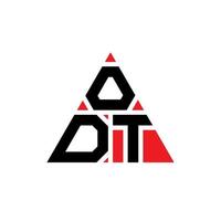 création de logo de lettre triangle odt avec forme de triangle. monogramme de conception de logo triangle odt. modèle de logo vectoriel triangle odt avec couleur rouge. logo triangulaire odt logo simple, élégant et luxueux.