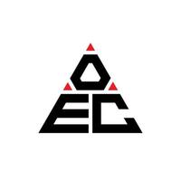 création de logo de lettre triangle oec avec forme de triangle. monogramme de conception de logo triangle oec. modèle de logo vectoriel triangle oec avec couleur rouge. logo triangulaire oec logo simple, élégant et luxueux.