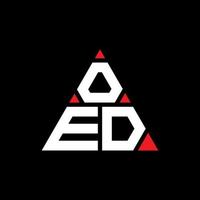 création de logo de lettre triangle oed avec forme de triangle. monogramme de conception de logo triangle oed. modèle de logo vectoriel triangle oed avec couleur rouge. logo triangulaire oed logo simple, élégant et luxueux.