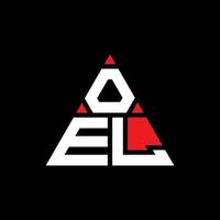 création de logo de lettre triangle oel avec forme de triangle. monogramme de conception de logo triangle oel. modèle de logo vectoriel triangle oel avec couleur rouge. logo triangulaire oel logo simple, élégant et luxueux.