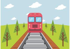 Train on Railroad Vector Free