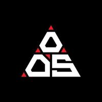 création de logo de lettre triangle oos avec forme de triangle. monogramme de conception de logo triangle oos. modèle de logo vectoriel triangle oos avec couleur rouge. oos logo triangulaire logo simple, élégant et luxueux.