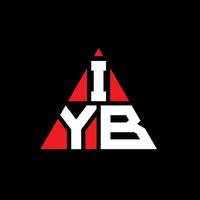 création de logo de lettre triangle iyb avec forme de triangle. monogramme de conception de logo triangle iyb. modèle de logo vectoriel triangle iyb avec couleur rouge. iyb logo triangulaire logo simple, élégant et luxueux.