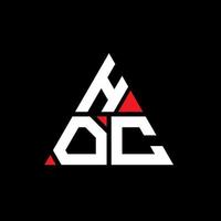 création de logo de lettre triangle hoc avec forme de triangle. monogramme de conception de logo triangle hoc. modèle de logo vectoriel triangle hoc avec couleur rouge. logo triangulaire hoc logo simple, élégant et luxueux.