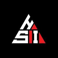 création de logo de lettre triangle hsi avec forme de triangle. monogramme de conception de logo triangle hsi. modèle de logo vectoriel triangle hsi avec couleur rouge. logo triangulaire hsi logo simple, élégant et luxueux.