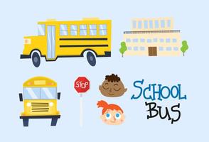 Autobus scolaire Cartoon vecteur