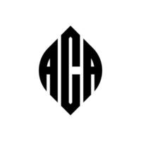 création de logo de lettre de cercle aca avec forme de cercle et d'ellipse. lettres d'ellipse aca avec style typographique. les trois initiales forment un logo circulaire. aca cercle emblème abstrait monogramme lettre marque vecteur. vecteur