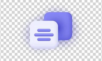 conception unique d'icône de document violet et blanc 3d isolée sur vecteur