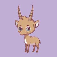 illustration d'une antilope saïga de dessin animé sur fond coloré vecteur