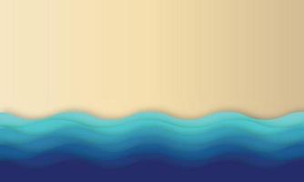 fond de plage abstrait avec des formes découpées en papier. mise en page de conception géométrique de vecteur d'onde. vagues d'eau de rivière. art de la sculpture sur papier. modèle de conception d'origami moderne
