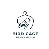 logo oiseau moderne simple avec cage vecteur