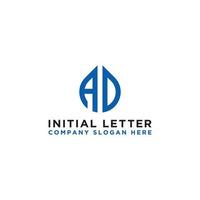 ad lettres icônes initiales monogramme.- création de logo d'inspiration vectorielle - vecteur