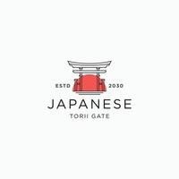torii japan gate logo icône modèle de conception vecteur plat